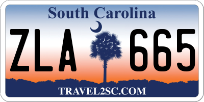 SC license plate ZLA665