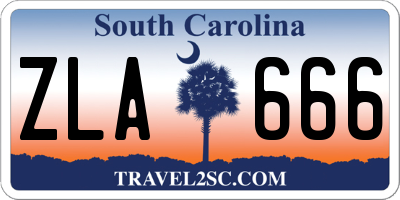 SC license plate ZLA666