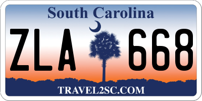 SC license plate ZLA668