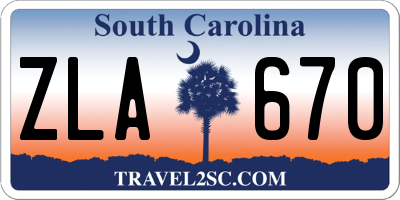 SC license plate ZLA670