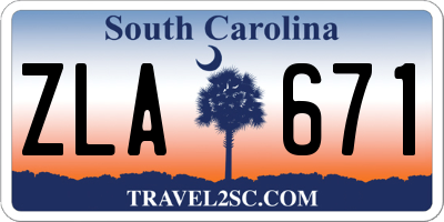 SC license plate ZLA671