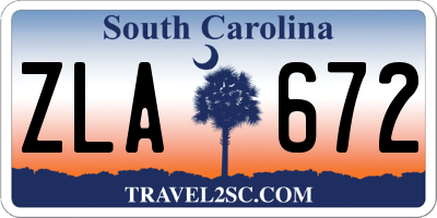 SC license plate ZLA672