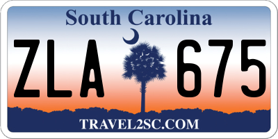 SC license plate ZLA675