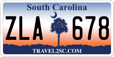 SC license plate ZLA678