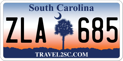 SC license plate ZLA685