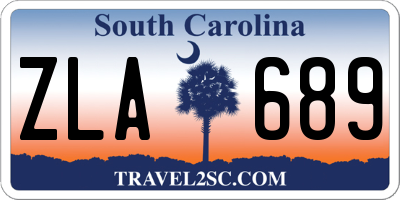 SC license plate ZLA689