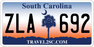 SC license plate ZLA692