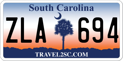 SC license plate ZLA694