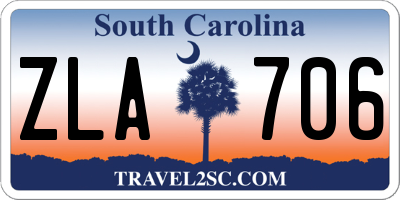 SC license plate ZLA706