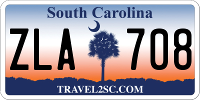 SC license plate ZLA708