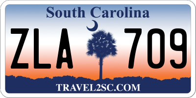 SC license plate ZLA709
