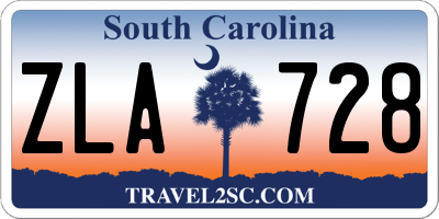SC license plate ZLA728