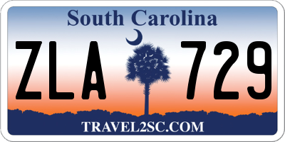 SC license plate ZLA729