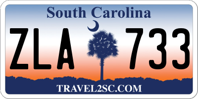 SC license plate ZLA733