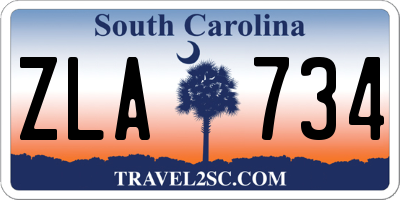 SC license plate ZLA734