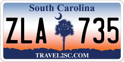 SC license plate ZLA735