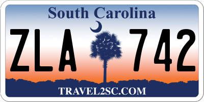 SC license plate ZLA742