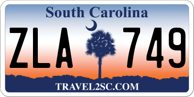 SC license plate ZLA749