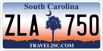 SC license plate ZLA750