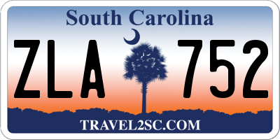 SC license plate ZLA752