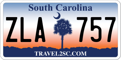 SC license plate ZLA757