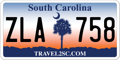 SC license plate ZLA758