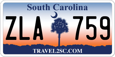 SC license plate ZLA759