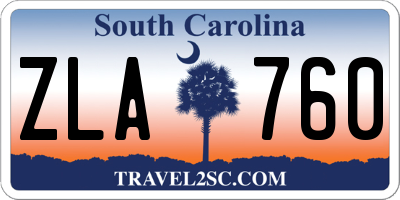 SC license plate ZLA760