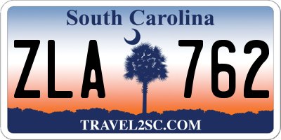 SC license plate ZLA762