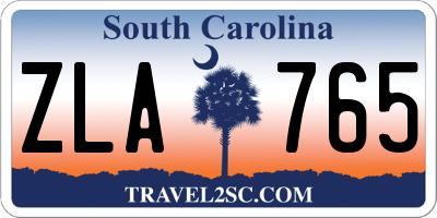 SC license plate ZLA765