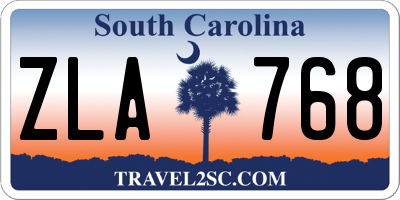 SC license plate ZLA768