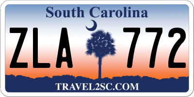 SC license plate ZLA772