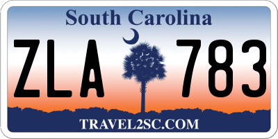 SC license plate ZLA783