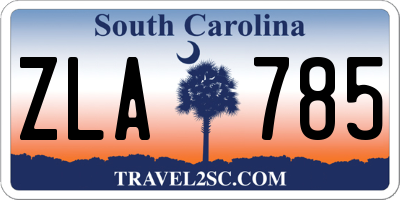 SC license plate ZLA785