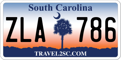 SC license plate ZLA786