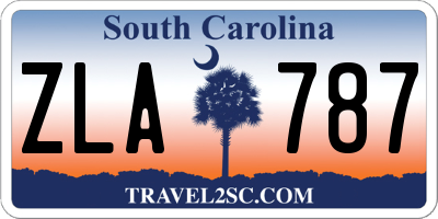 SC license plate ZLA787