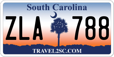 SC license plate ZLA788