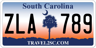 SC license plate ZLA789