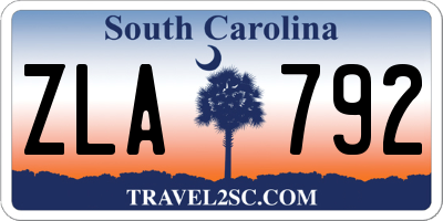 SC license plate ZLA792