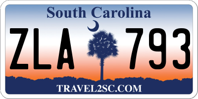 SC license plate ZLA793