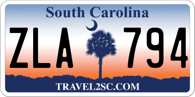 SC license plate ZLA794