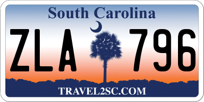 SC license plate ZLA796