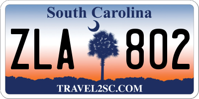 SC license plate ZLA802