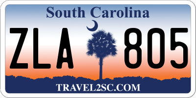 SC license plate ZLA805