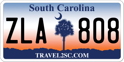 SC license plate ZLA808