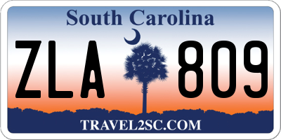SC license plate ZLA809