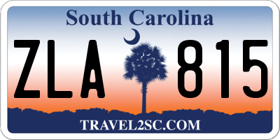 SC license plate ZLA815