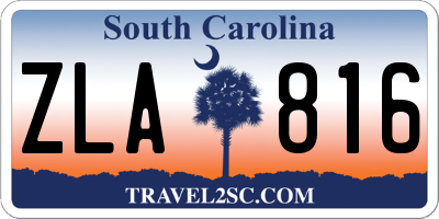 SC license plate ZLA816