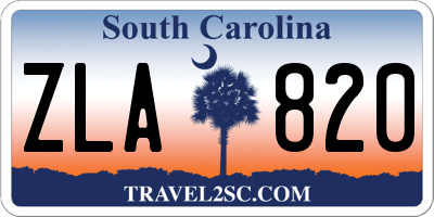 SC license plate ZLA820
