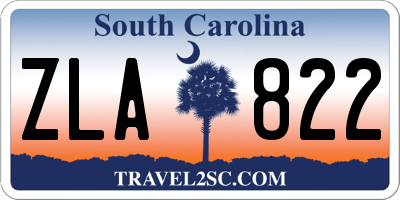 SC license plate ZLA822